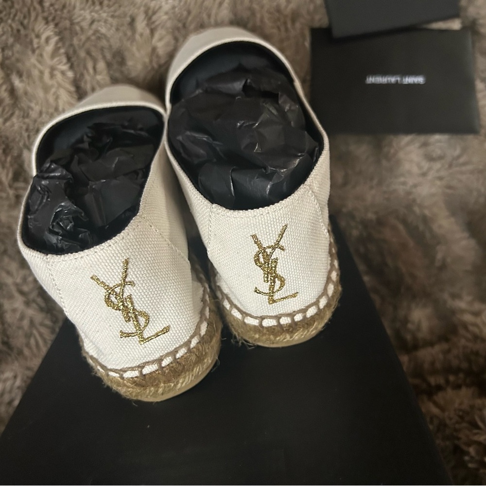 YSL ESPADRILLES IN WHITE, BRAND NEW